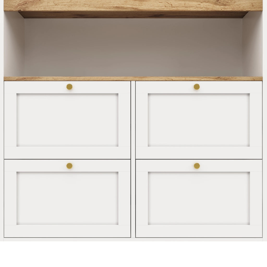 Mobile modulare 105x39x102 cm con pannello girevole a 360°; MDF; bianco