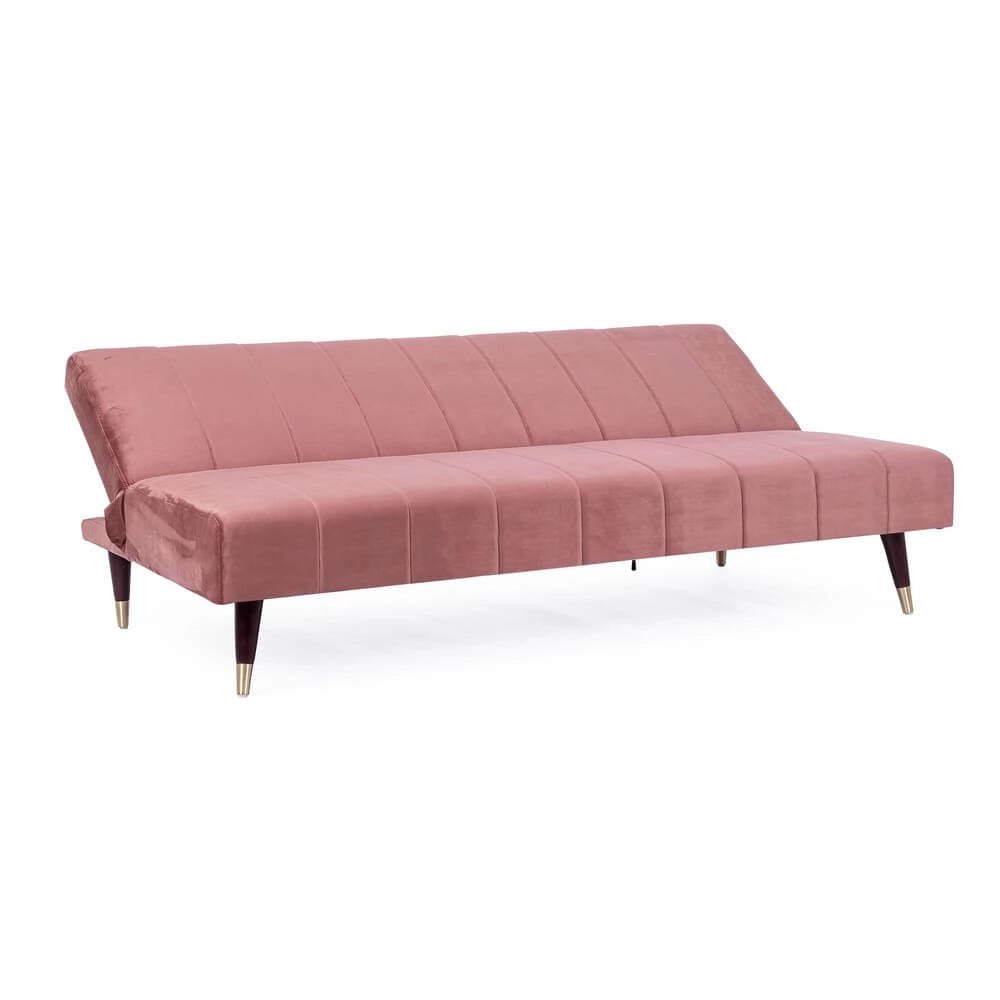 Divano Letto 3 Posti in Velluto con Gambe in Legno - ADELAIDE