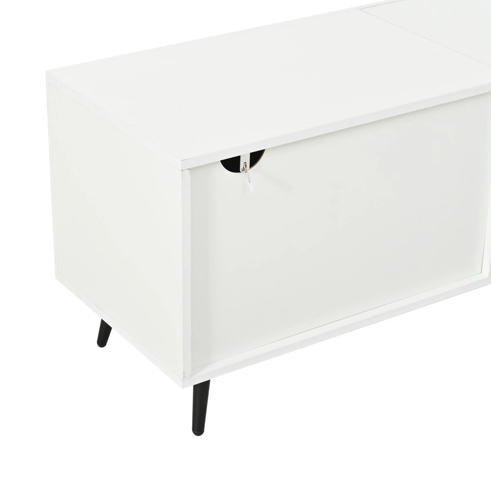 Mobile TV Basso con 3 Ante ¨C Xylo ¨C Bianco, MDF, 180x40x48 cm