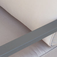 Set Salotto da Giardino Divano 2 Poltrone e Tavolino con Cuscini in Alluminio Taupe