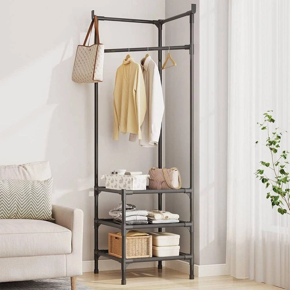Trade Shop - Appendiabiti Ad Angolo In Metallo Armadio Organizer Abbigliamento Retrò Espositore -