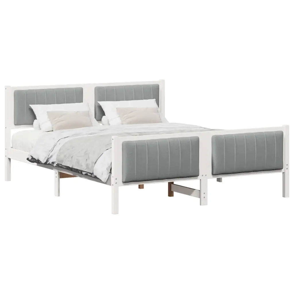 Struttura del Letto Bianco e grigio chiaro 150 x 200 cm 3394317