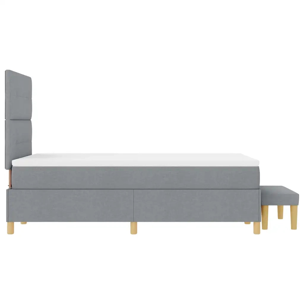 Letto a molle con materasso Grigio chiaro 120 x 190 cm Tessuto 3344282