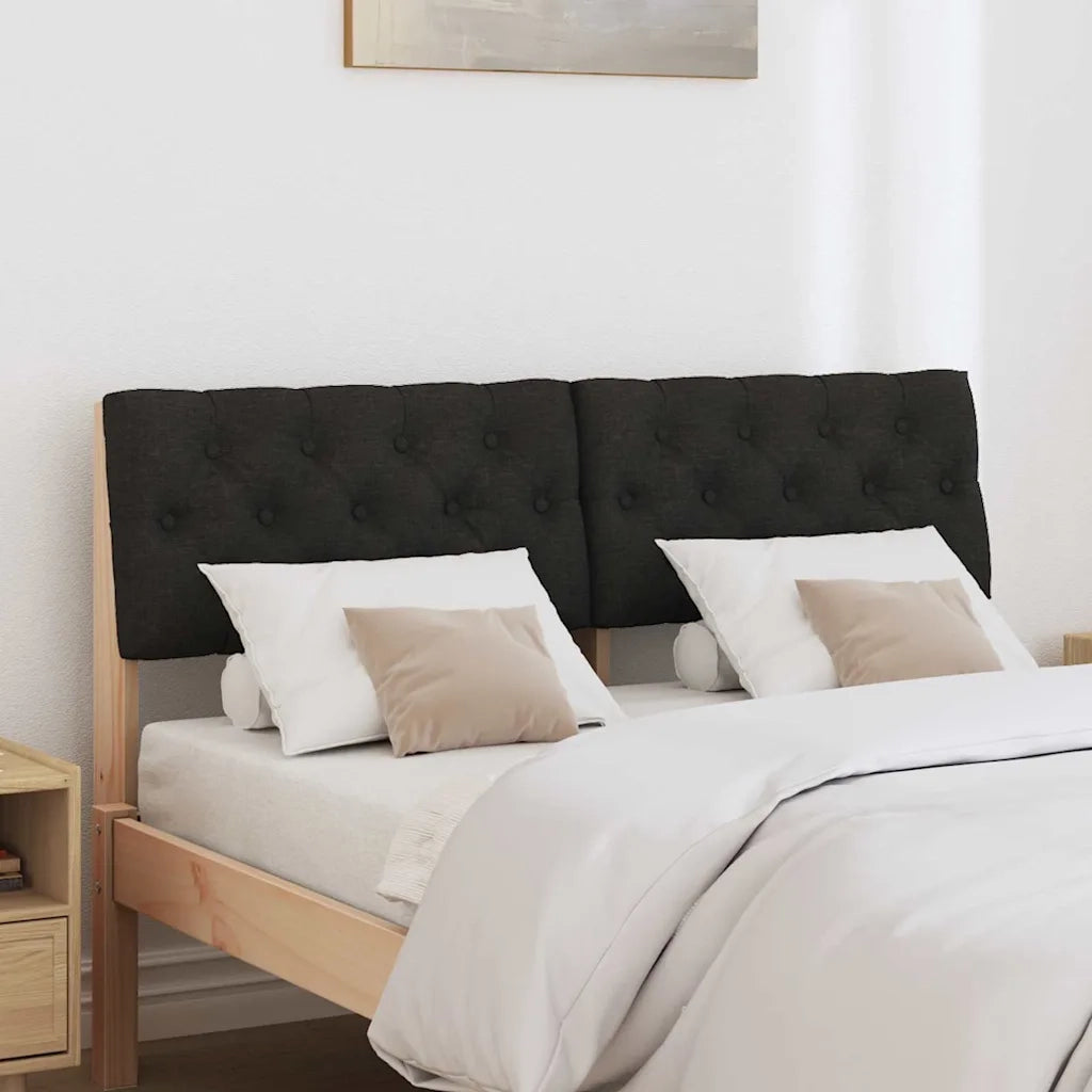 Testiera imbottita-Testiera con Cuscini-Testata Nero 120 cm Pino massello 511489