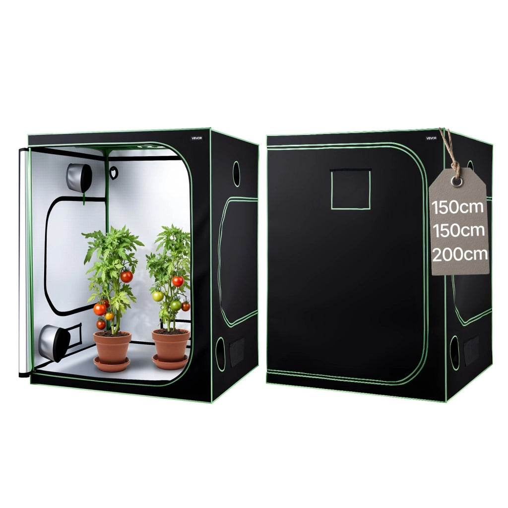 Tenda da Coltivazione da Interno 150x150x200 cm Mylar 600D Riflettente HX150150200 per Piante Grow Box Idroponica Nero Verde Facile da Montare