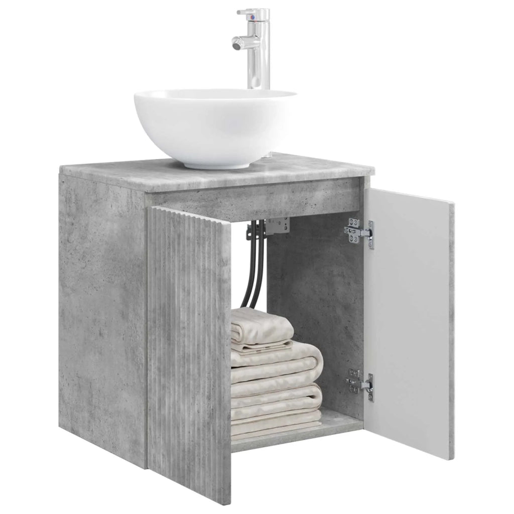 Mobile Lavabo da Parete Grigio Cemento 49,5 x 35 x 63 cm 890385