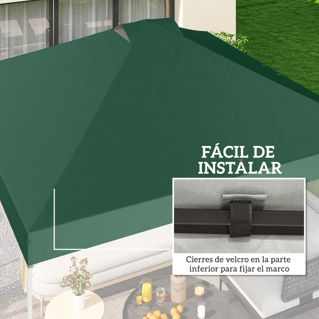 Tenda da sole per pergola 3x3 m ¨C zephmum ¨C verde tessuto Oxford 210D UV 50+