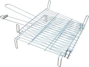 Griglia a doppia griglia - dimensioni 40x40 cm - per barbecue all'aperto