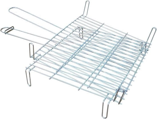 Griglia a doppia griglia - dimensioni 40x40 cm - per barbecue all'aperto