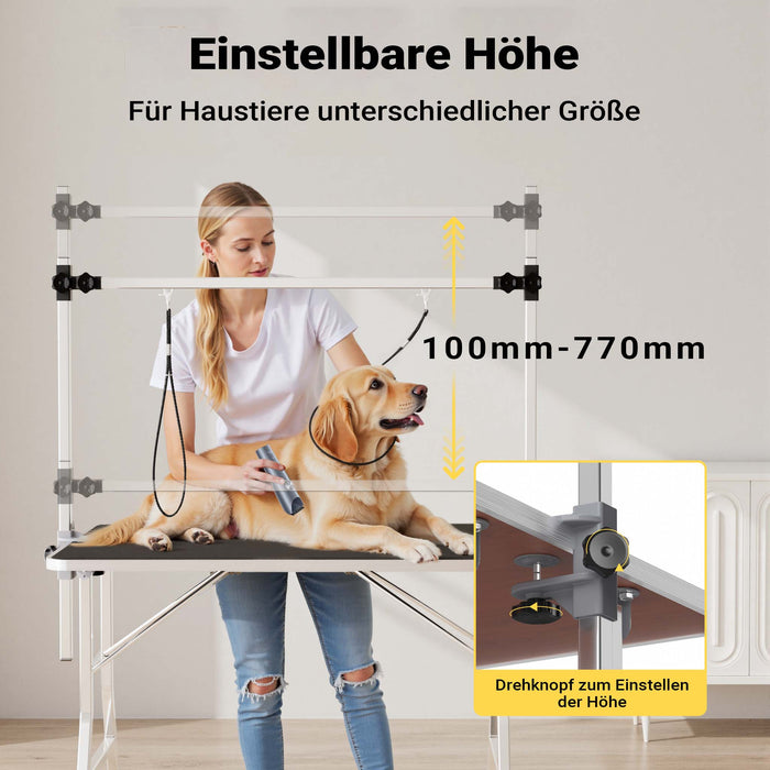 Tavolo da toelettatura doppio con 2 passanti per cane e gatto