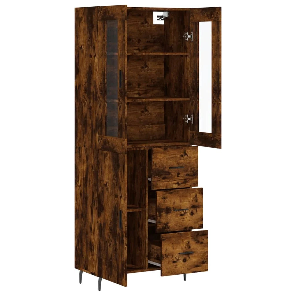 Buffet credenza cassettiera armadio mobile contenitore organizer cucina soggiorno salotto alto 69,5 x 34 x 180 cm legno ingegnerizzato marrone 02_0033540