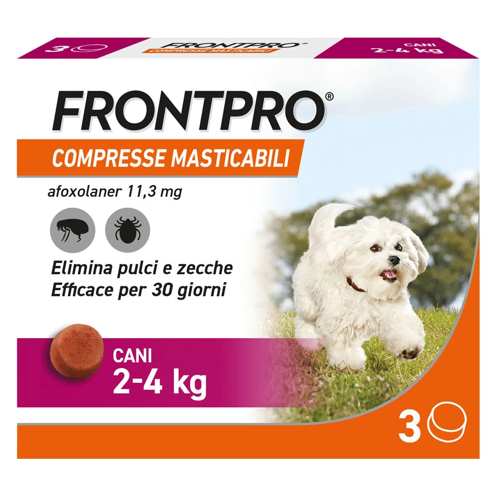 Compresse Antiparassitarie Masticabili Cani 2,0 Fino a 3 4,0 kg