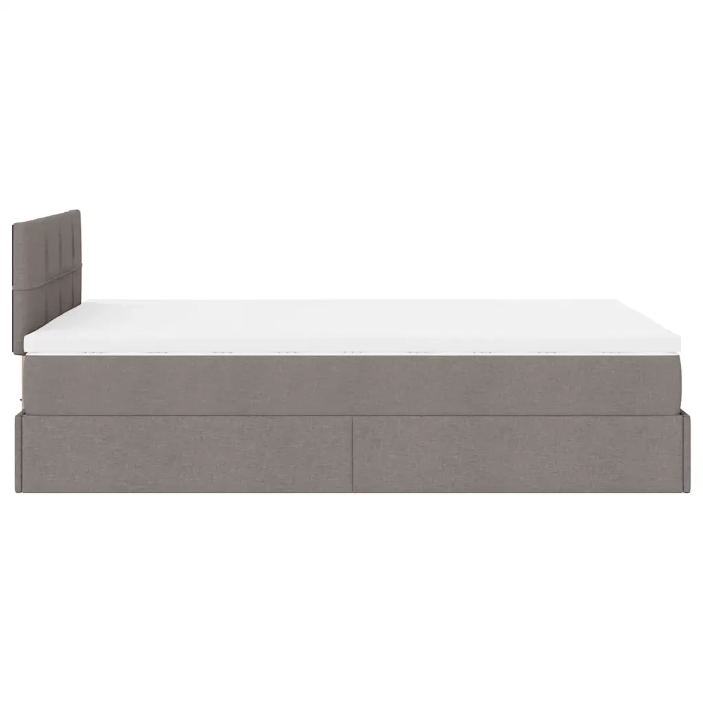 Struttura Letto Pouf con Materasso Tortora 120x200cm in Tessuto 3311453