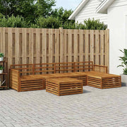 Set di divani da esterno 6 pz Naturale Legno di Acacia Massello 3383267