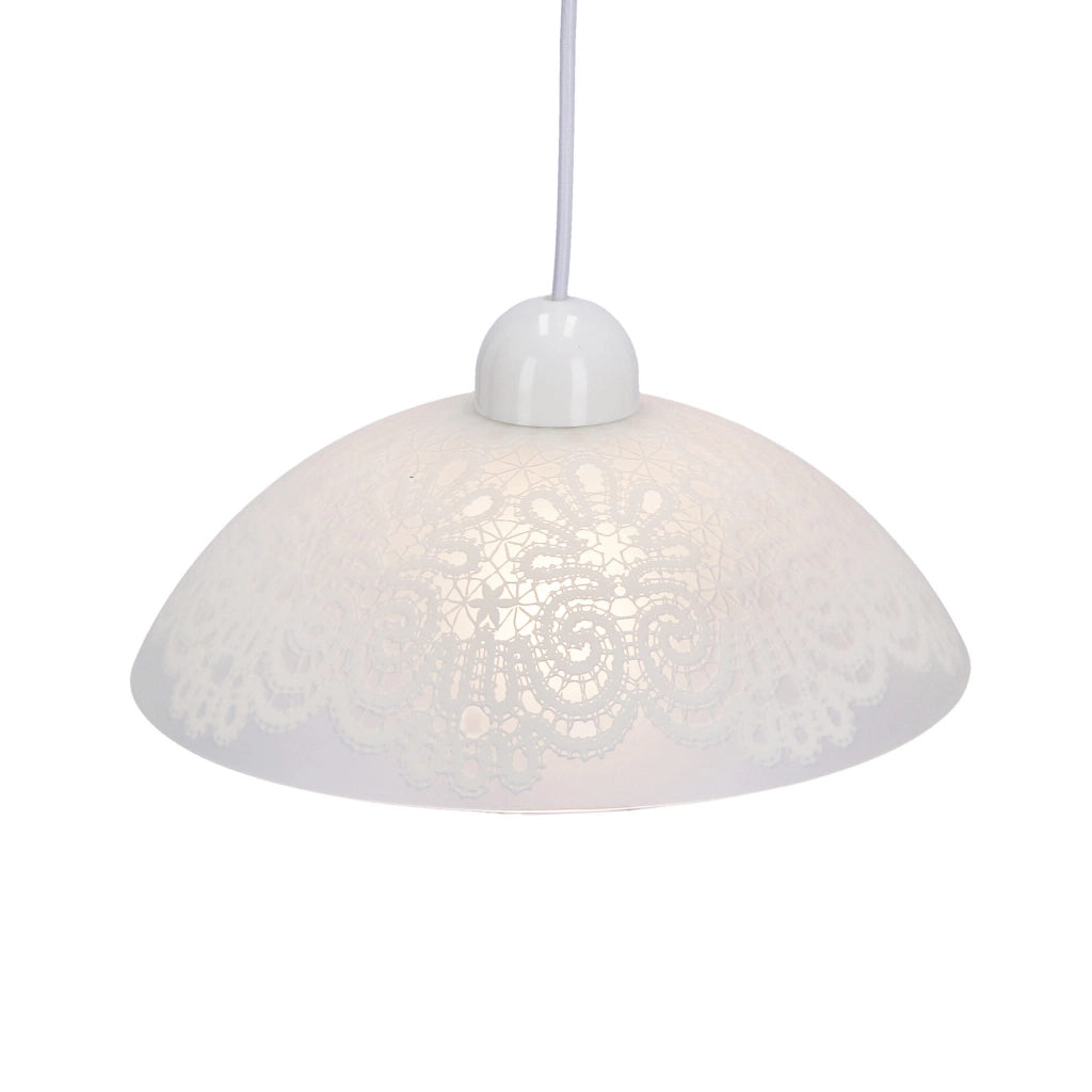 Candellux Bilbao lampada sospensione bianca Ø30 vetro E27