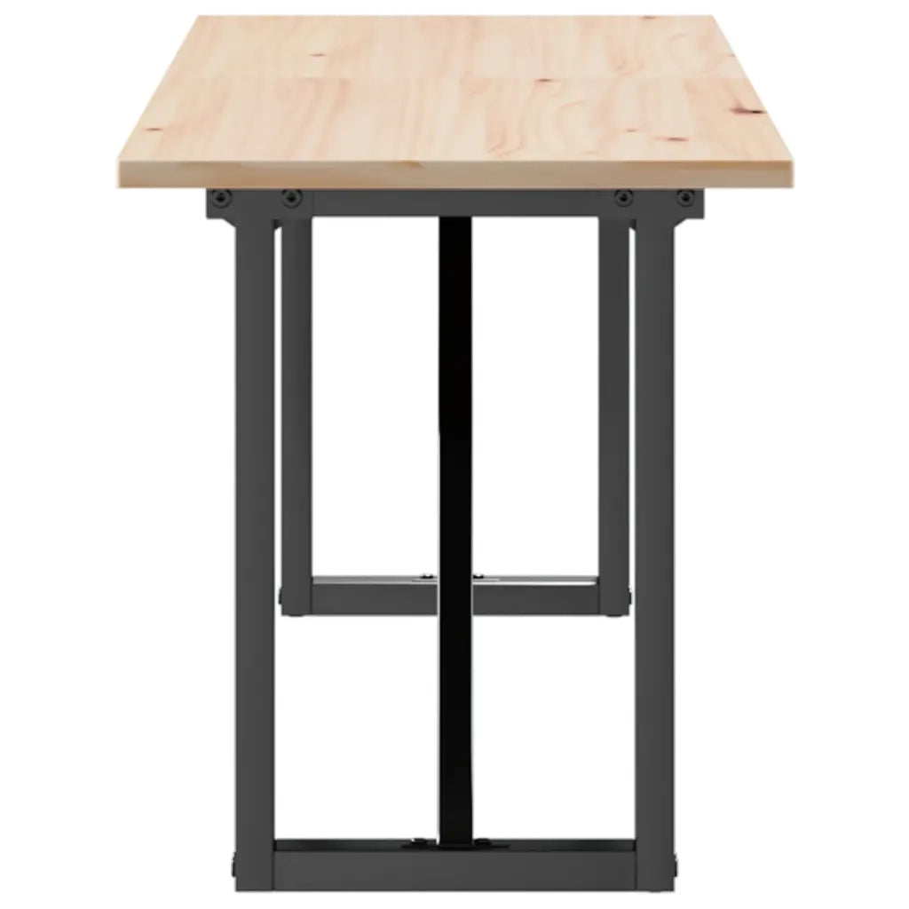 Tavolino salotto | Tavolino da caff¨¨ | Tavolino da Soggiorno Telaio a O 160x40x45cm Legno Pino e Acciaio