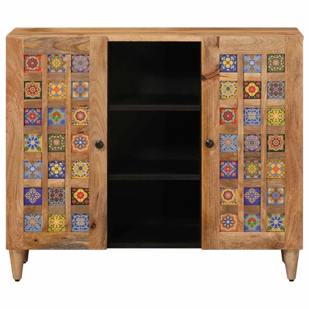 Credenza Naturale 90 x 33 x 75 cm Legno di mango massello 4018288