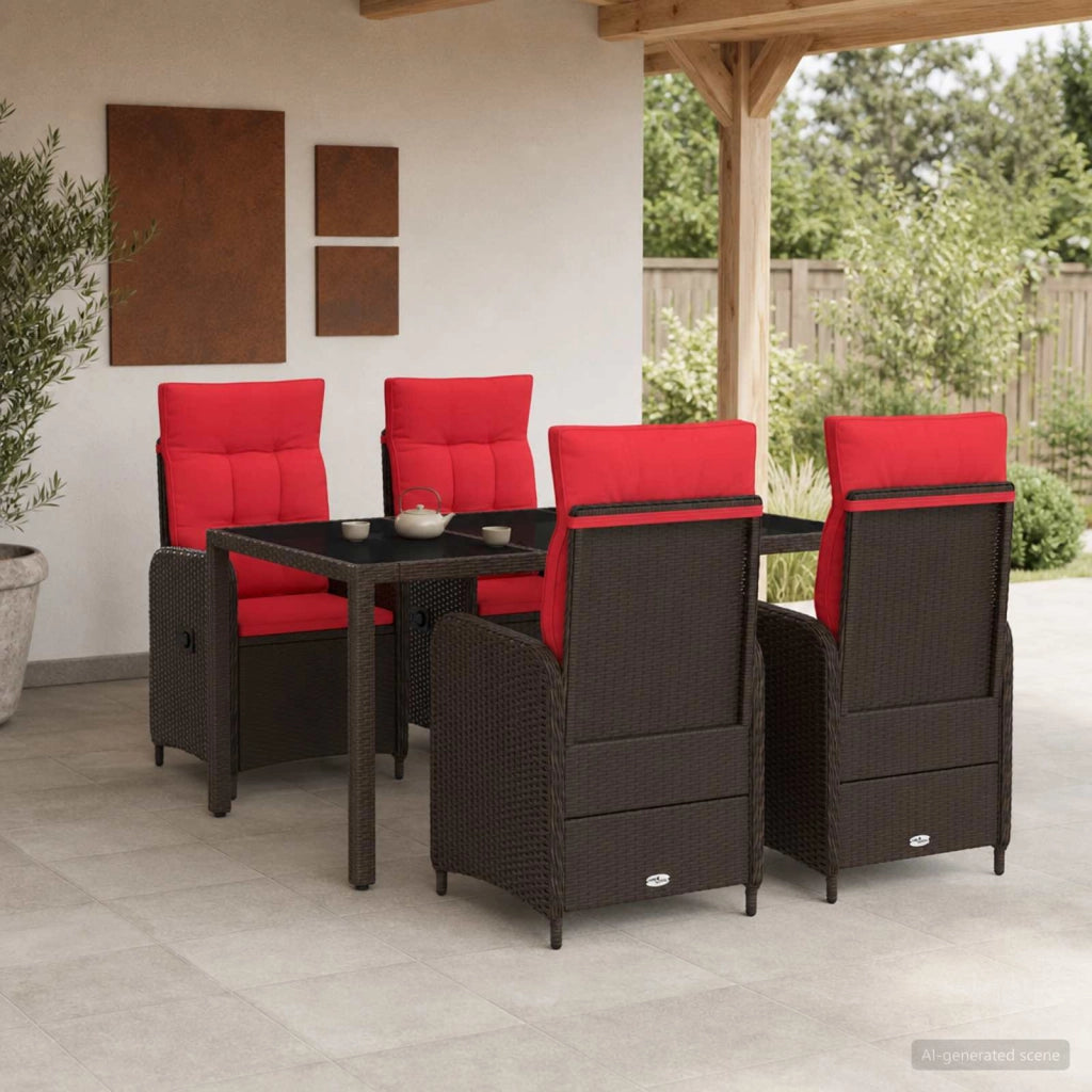 Set da pranzo per esterni 5 pz polyrattan 3422316