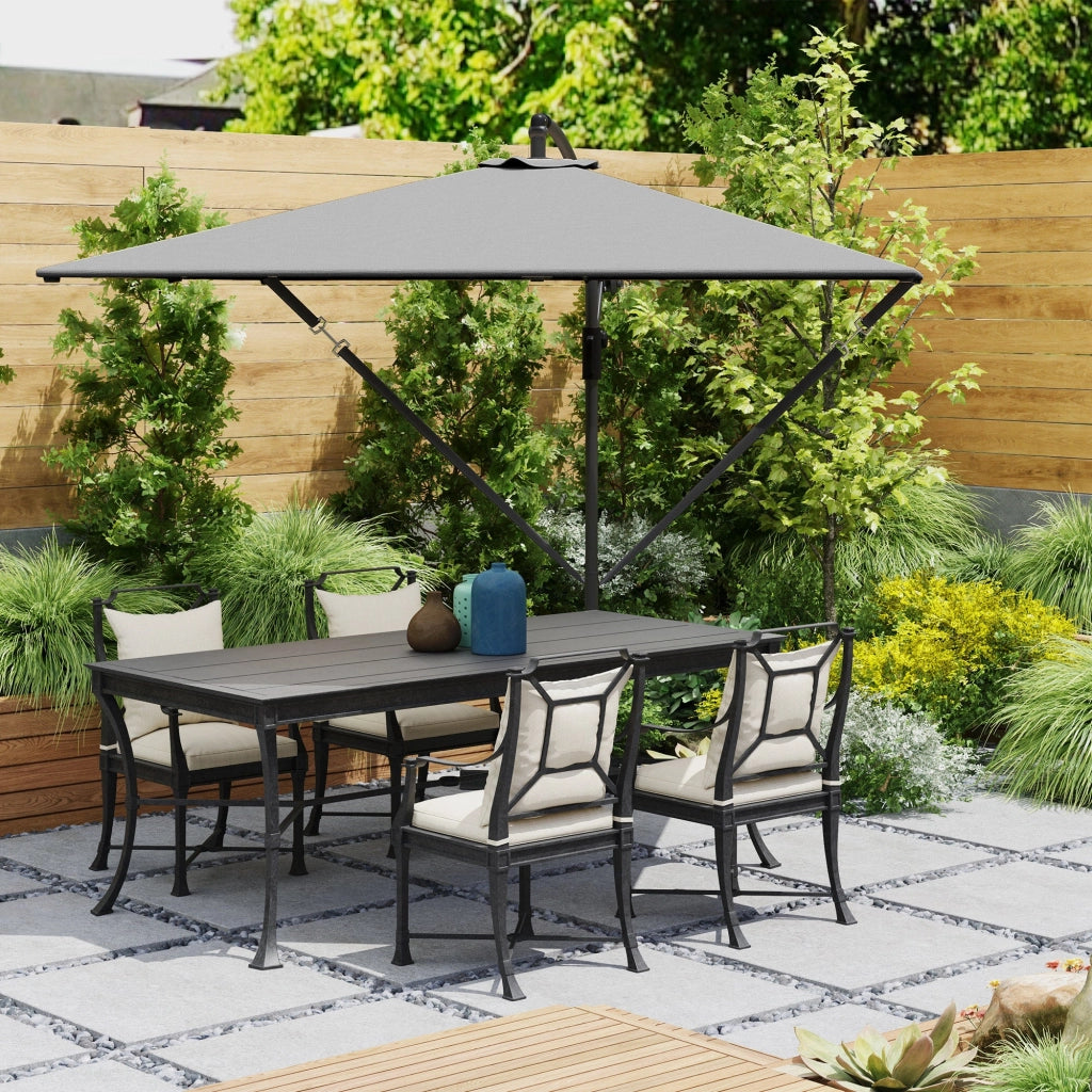 Ombrellone da Giardino a Sbalzo 295x250x235H cm Inclinabile e Girevole Grigio