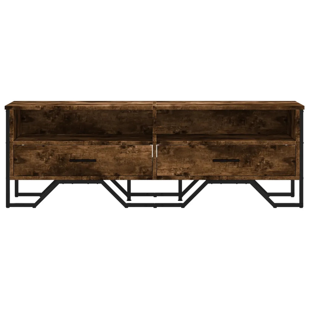 Mobile Porta TV Rovere Fumo 122x34x41 cm in Legno Multistrato 848581