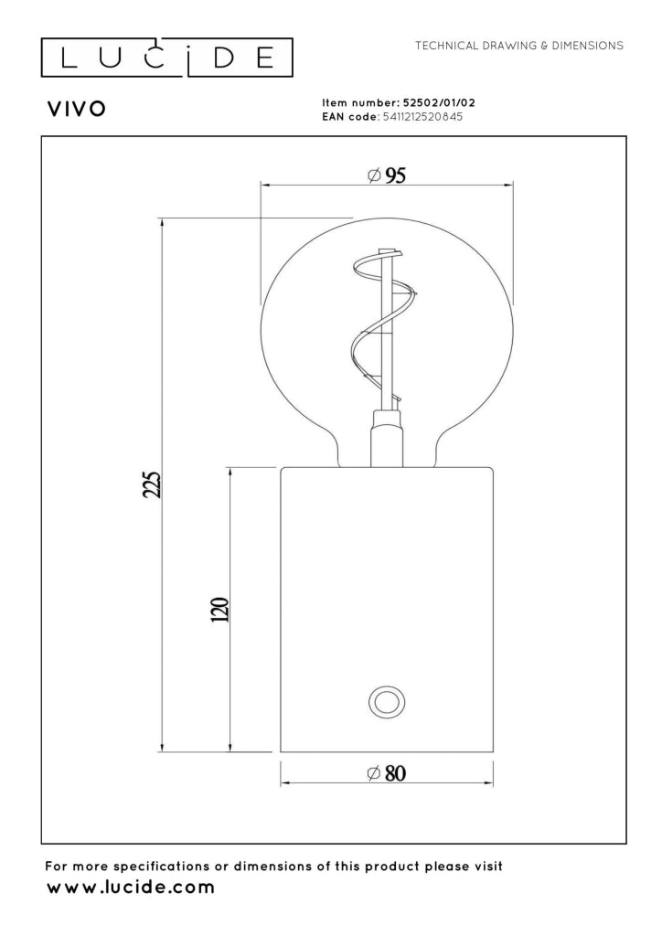 Lampada da tavolo LED dimmerabile ottone VIVO Lucide