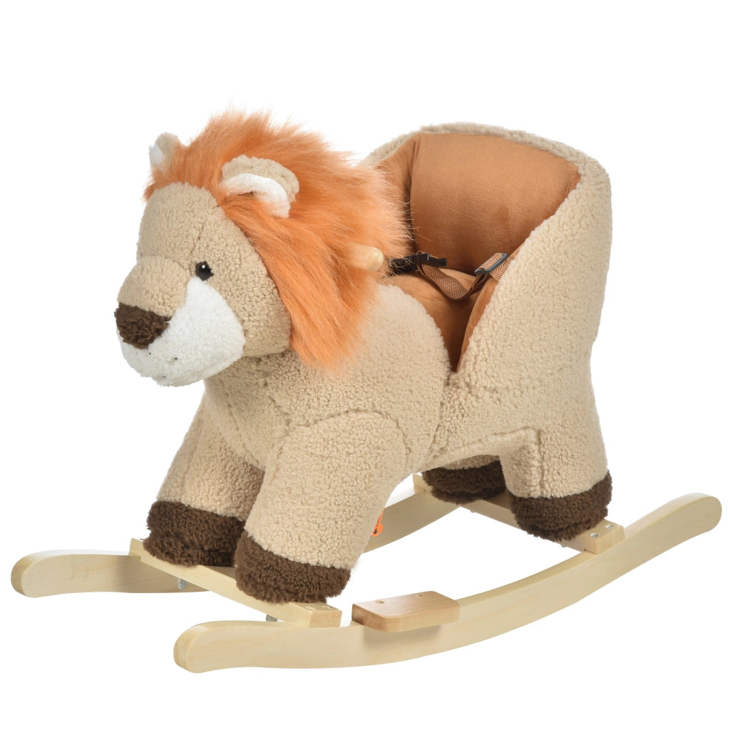 Cavallo a Dondolo per Bambini in Peluche ¨C zephmum ¨C 68x35x50 cm Marrone