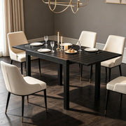 Tavolo da pranzo - estraibile per 4-6 persone - prolunga in alluminio - effetto legno - solo tavolo