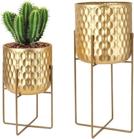 Stendardo per piante in metallo 31cm & 45cm - Moderno vassoio per fiori - Sostegni per interni esterni - Decorazione per sala da pranzo giardino