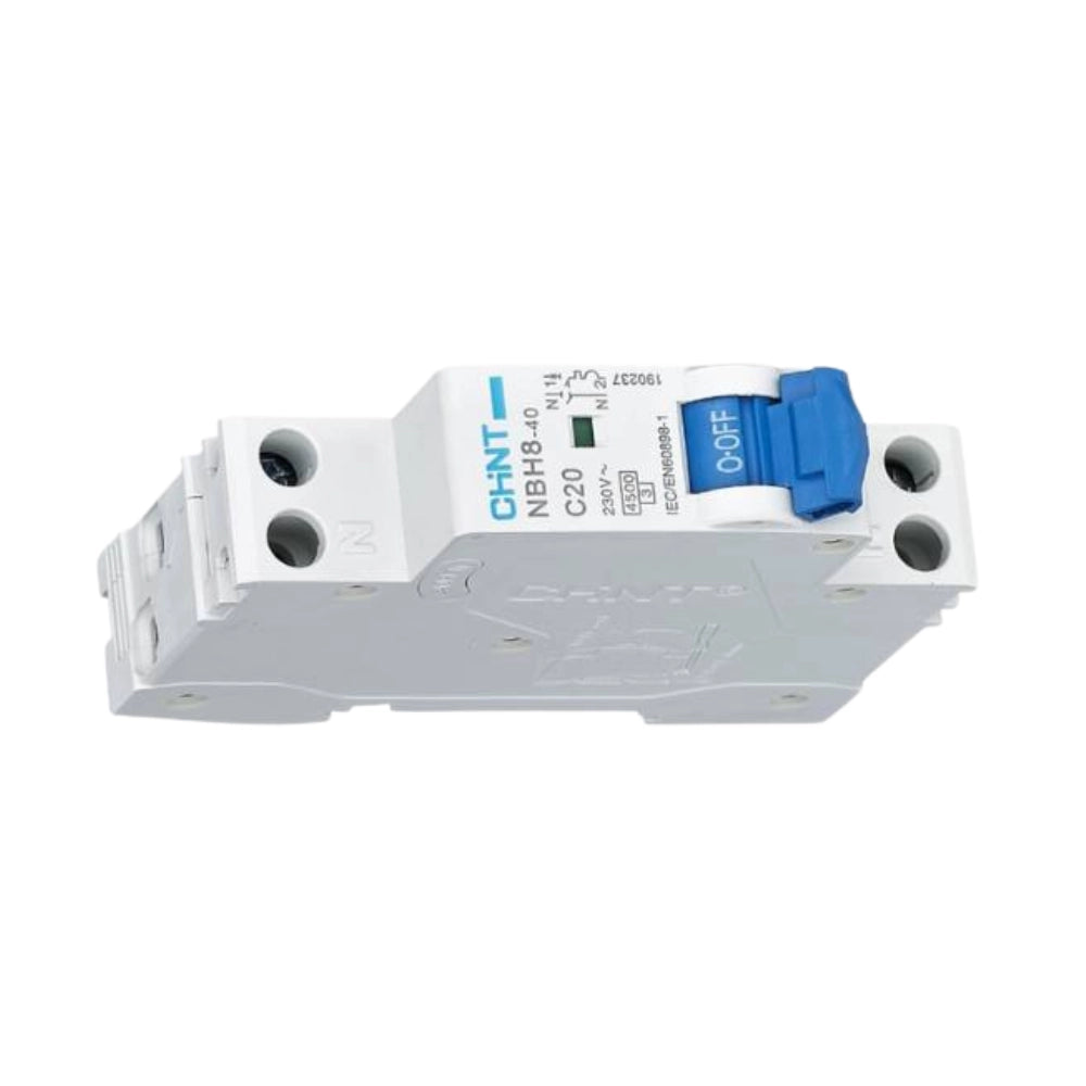 Chint interruttore magnetotermico compatto 1p+n curva c 1 modulo 4,5 ka 230v *** ampere 20 ampere, confezione 1