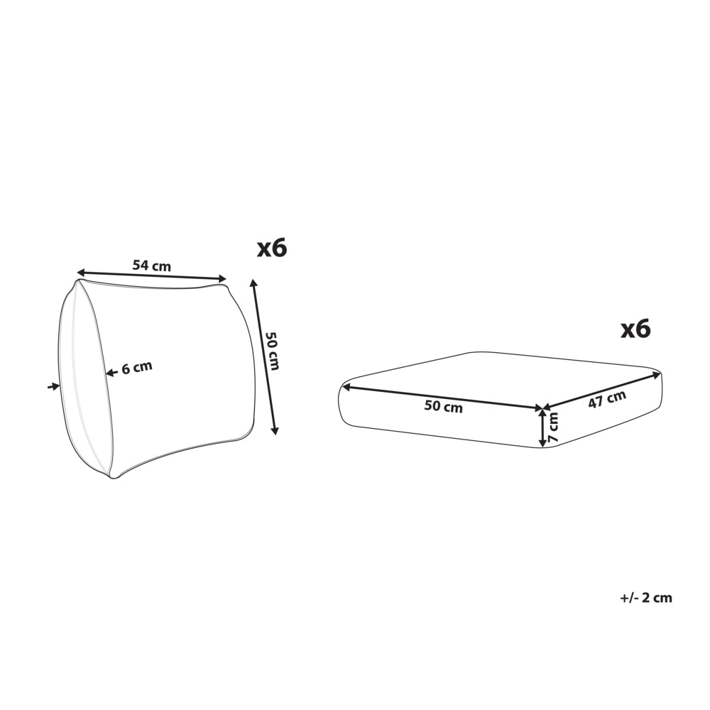 Set di 6 copricuscini da esterno per sedie da giardino beige da giardino cuscini per schienale e sedute