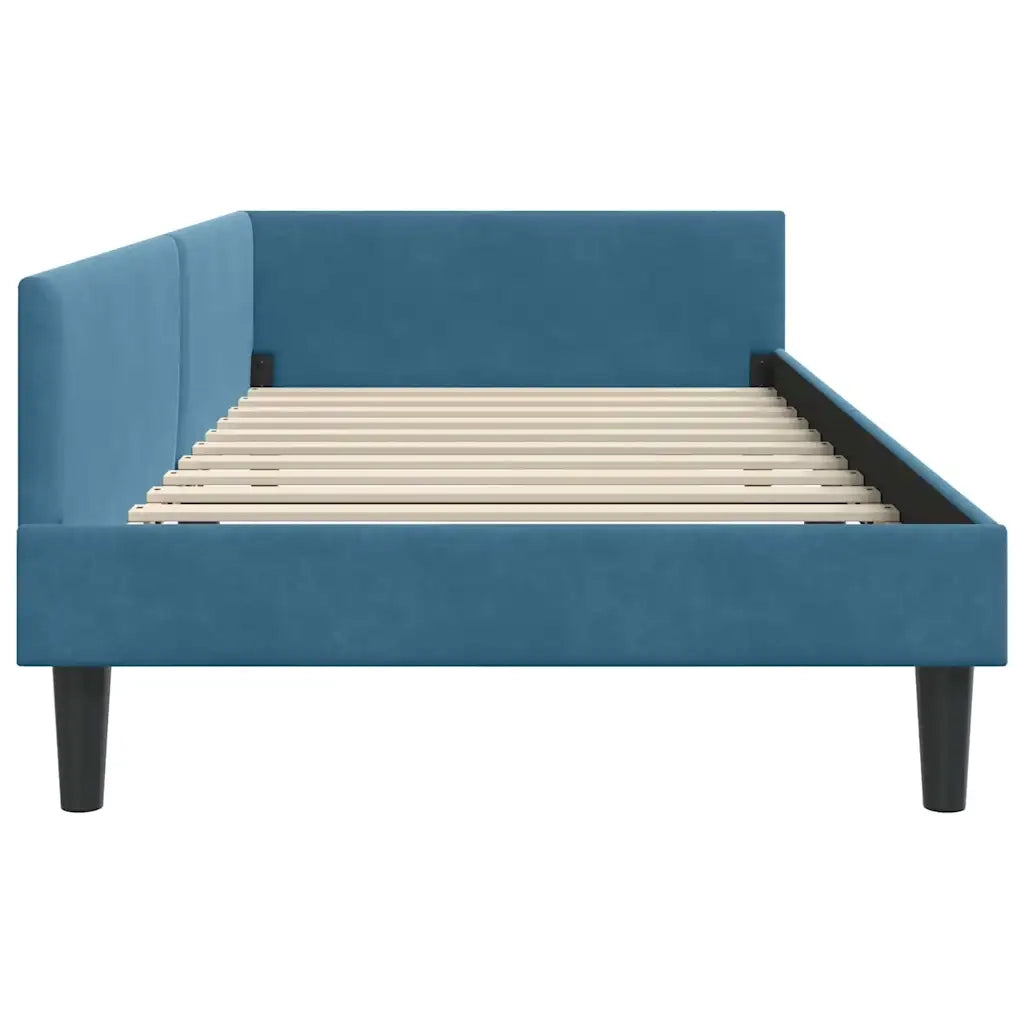 vidaXL Struttura del letto ad angolo con testiera Blu 90 x 190 cm