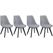 Set di 4 sedie in velluto grigio NORA con cuscino