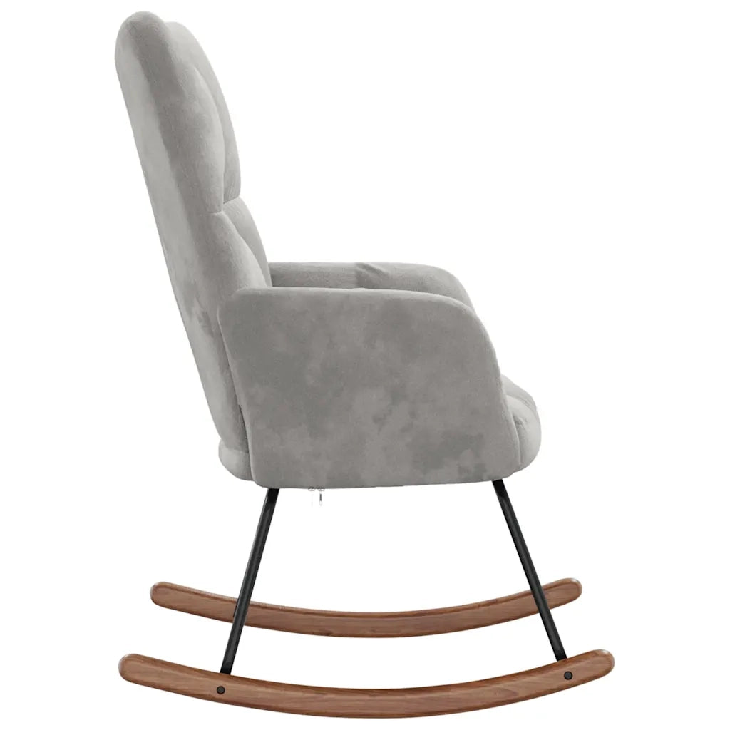 Sedia a Dondolo Grigio Chiaro in Velluto cod mxl 68830