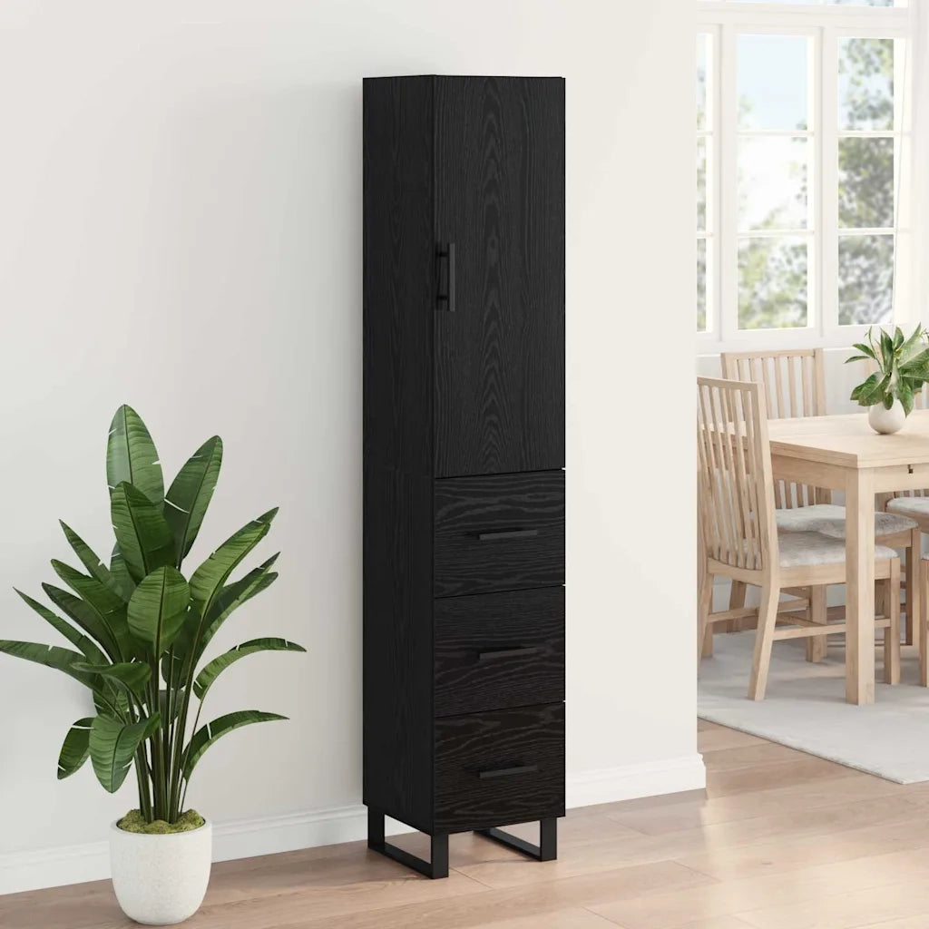 Credenza Rovere Nero 34,5 x 34 x 180 cm Legno multistrato 3416155
