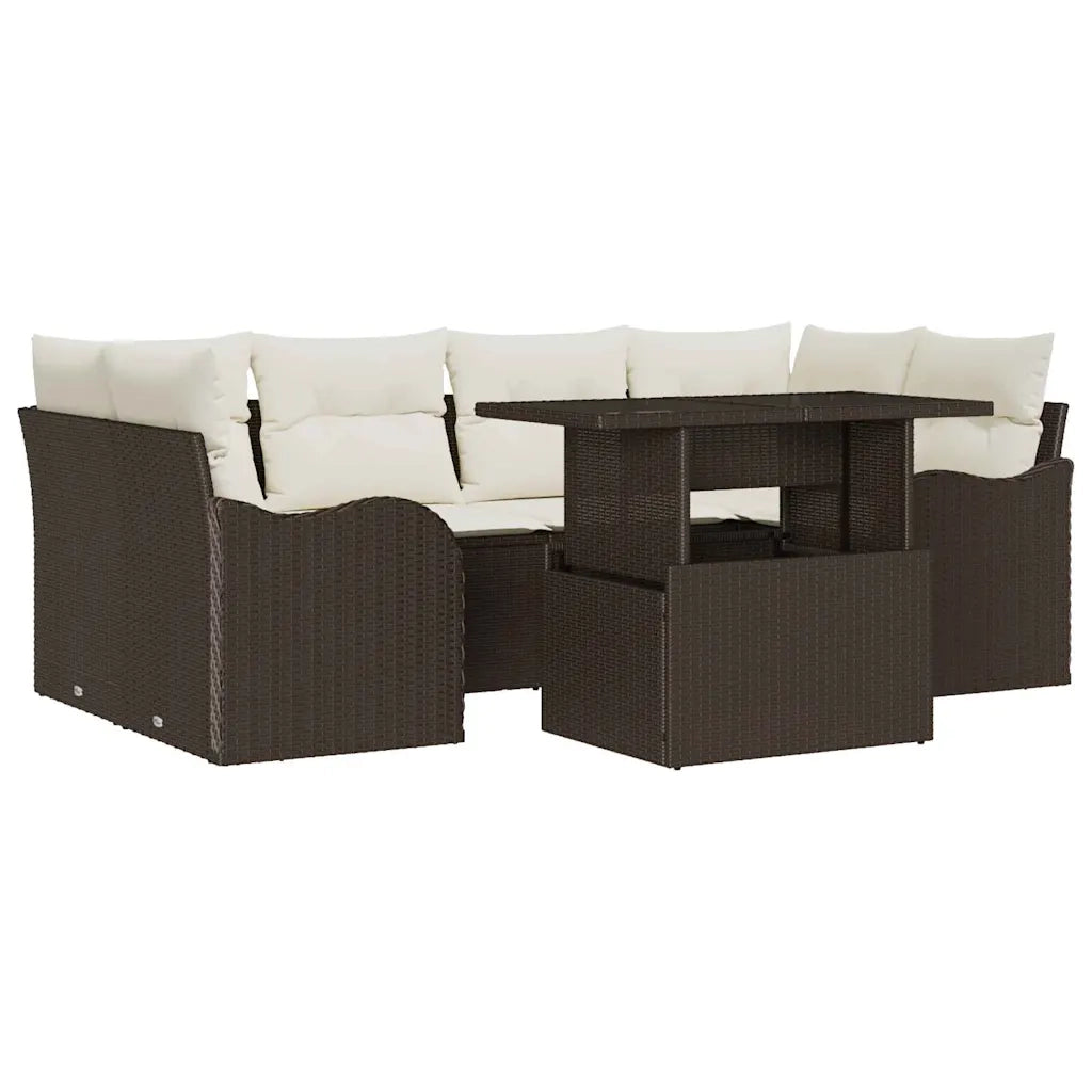 Set Divano da Giardino 7 pcs Marrone 234 x 122,5 x 85 cm 3357131