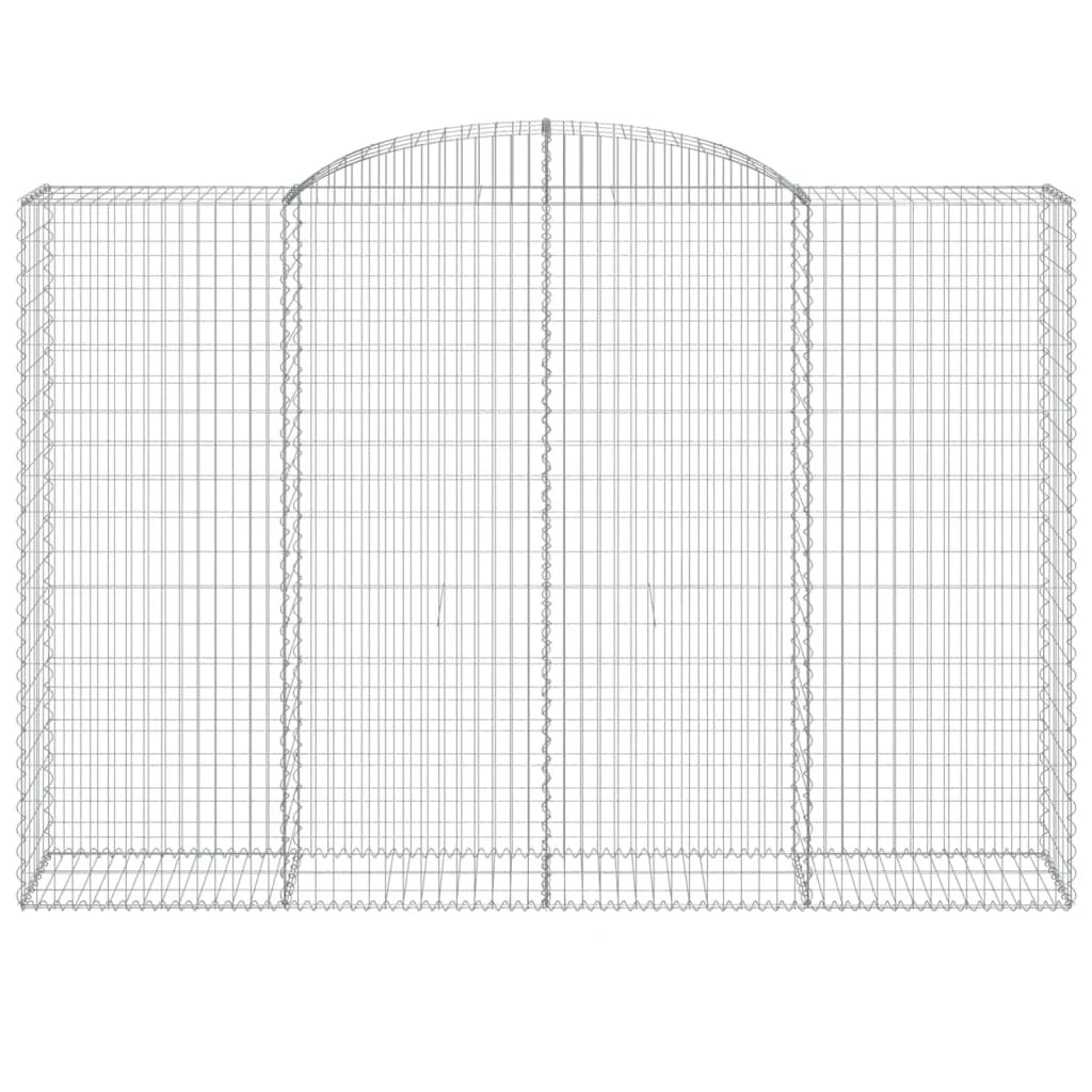 Set di 4 gabbioni ad arco per recinzione gabbia o muro di contenimento 300 x 50 x 200/220 cm ferro zincato argento 02_0041469