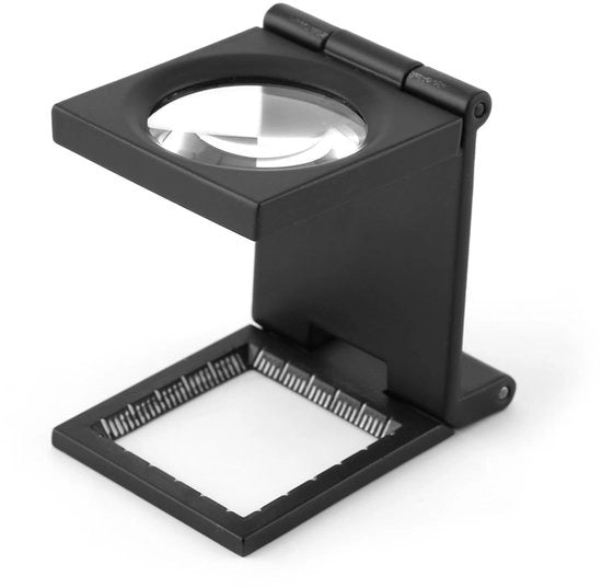 Verglassio Plus - Verglassio con Scala e Illuminazione a LED - Pieghevole e Stante - Strumento di Riparazione per Tessuti e Gioielli - 10X Amplificazione