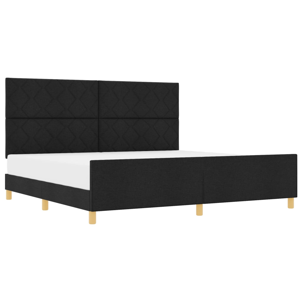 Letto a Box  Nero 200x200 cm in Tessuto
