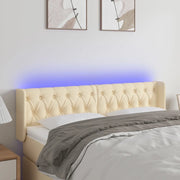 Testiera a LED-Testata con LED Crema 147x16x78/88 cm in Tessuto 436339