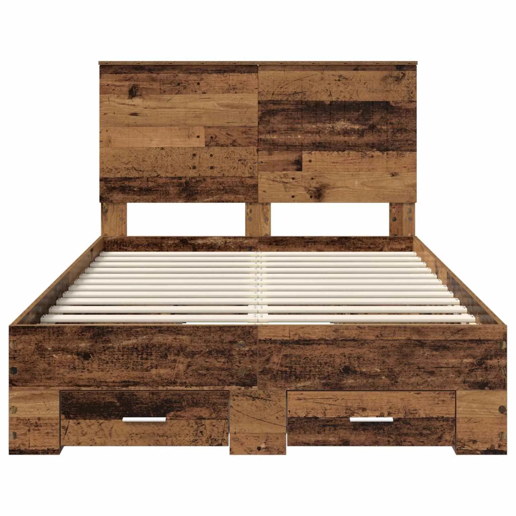 Struttura del letto con testiera Legno vecchio 120 x 190 cm
