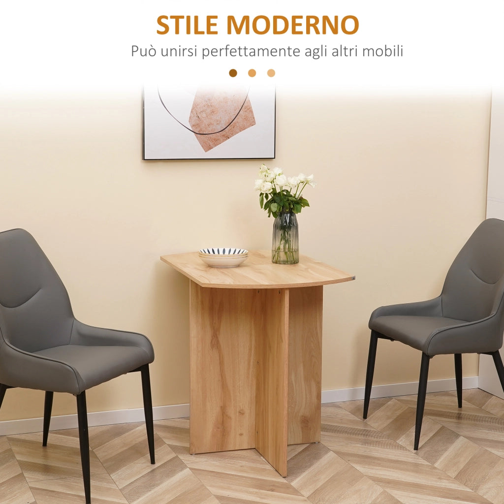 Tavolo da Pranzo Pieghevole Salvaspazio in Legno, 90x60x74cm, Quercia