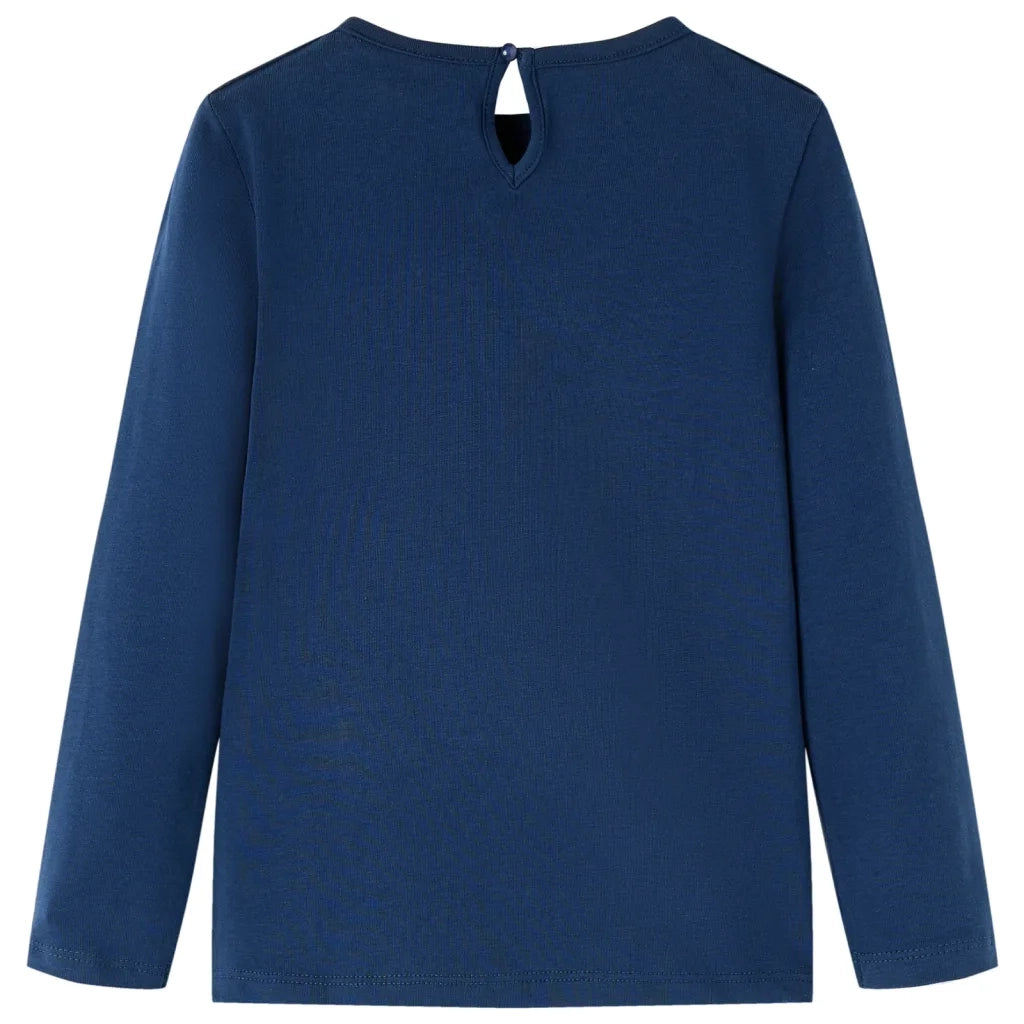 Maglietta da Bambina a Maniche Lunghe Blu Marino 128 14032
