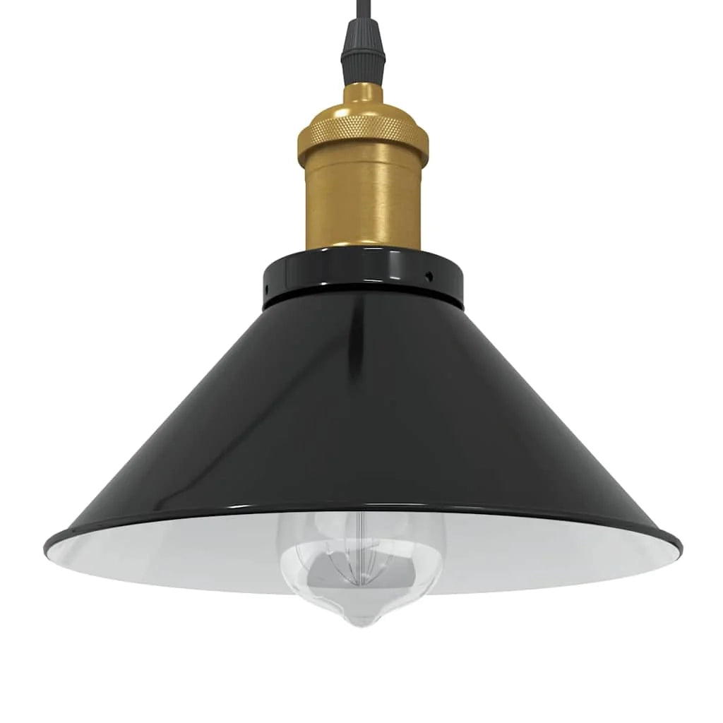 Lampada a sospensione vintage regolabile 22 x 10 cm illuminazione personalizzabile stile moderno metallo nero lucido 02_0058010