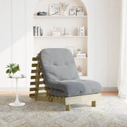 Divano Letto Futon con Materasso 70x206x11cm Pino Impregnato 846755