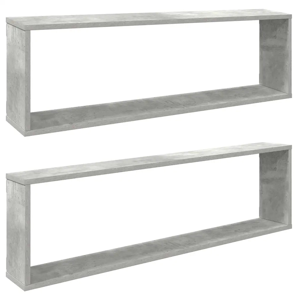 Mensole a Cubo 2 pz Grigio Cemento 100x15x30 cm in Truciolato cod mxl 51865