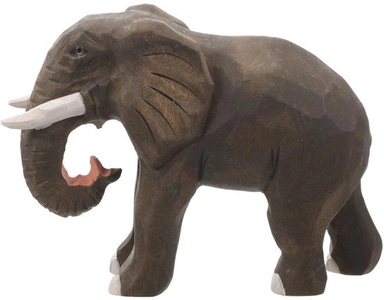 Decorazione da Tavolo con Figura di Elefante in Legno Scultura di Ricchezza Figurine di Buona Fortuna con Elefante