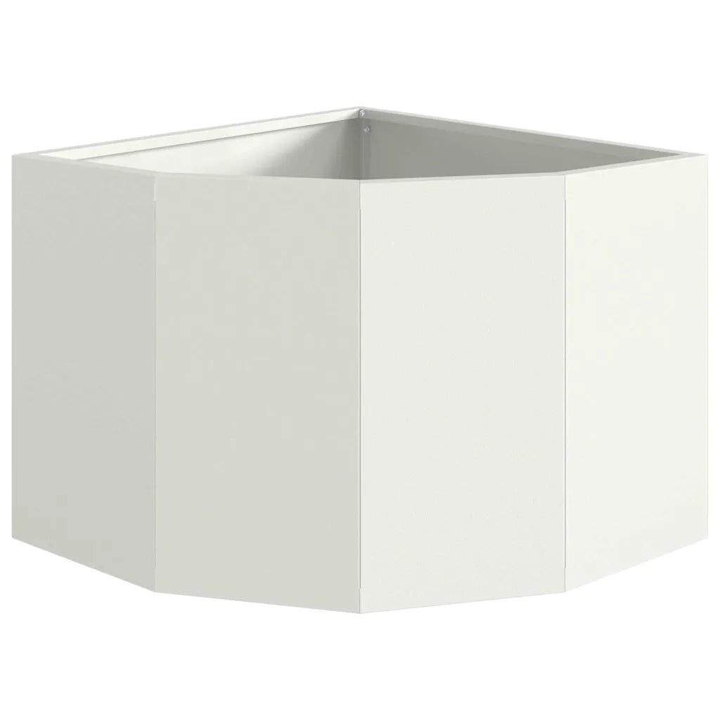Fioriere | Cassetta per fiori | Vaso d'angolo Bianco 45 x 45 x 35 cm Acciaio