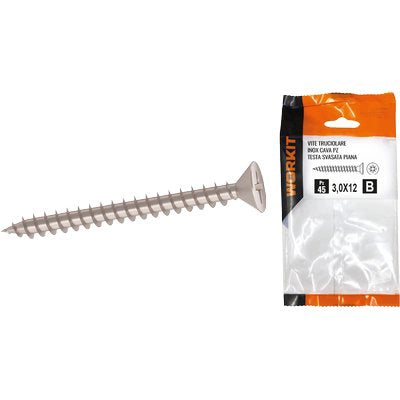 VITE TRUCIOLARE TSP INOX SELF WORKIT - CAVA PZ FILETTO INTERO MM 3,5X35 CF=PZ 18- 5 confezioni