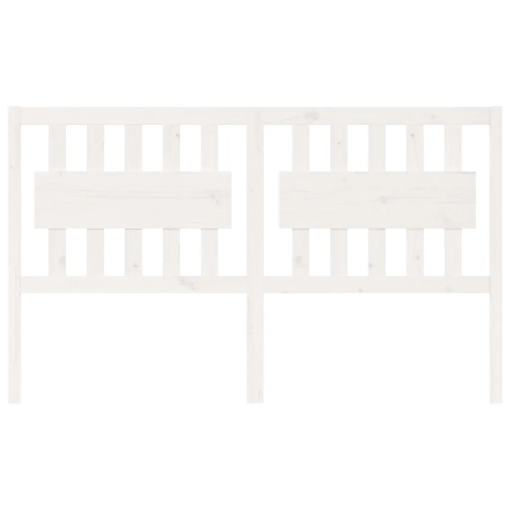 Testiera per Letto Bianca 165,5x4x100 cm Legno Massello di Pino 818581