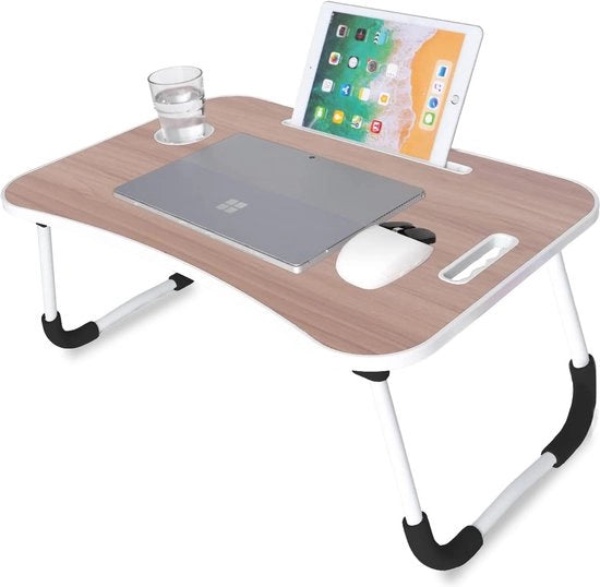 Piatto di Cucina Ripiegabile per Camera da Letto - Tavolo da Colazione Multifunzionale 60x40x26 cm (Fermo senza Cassettino)